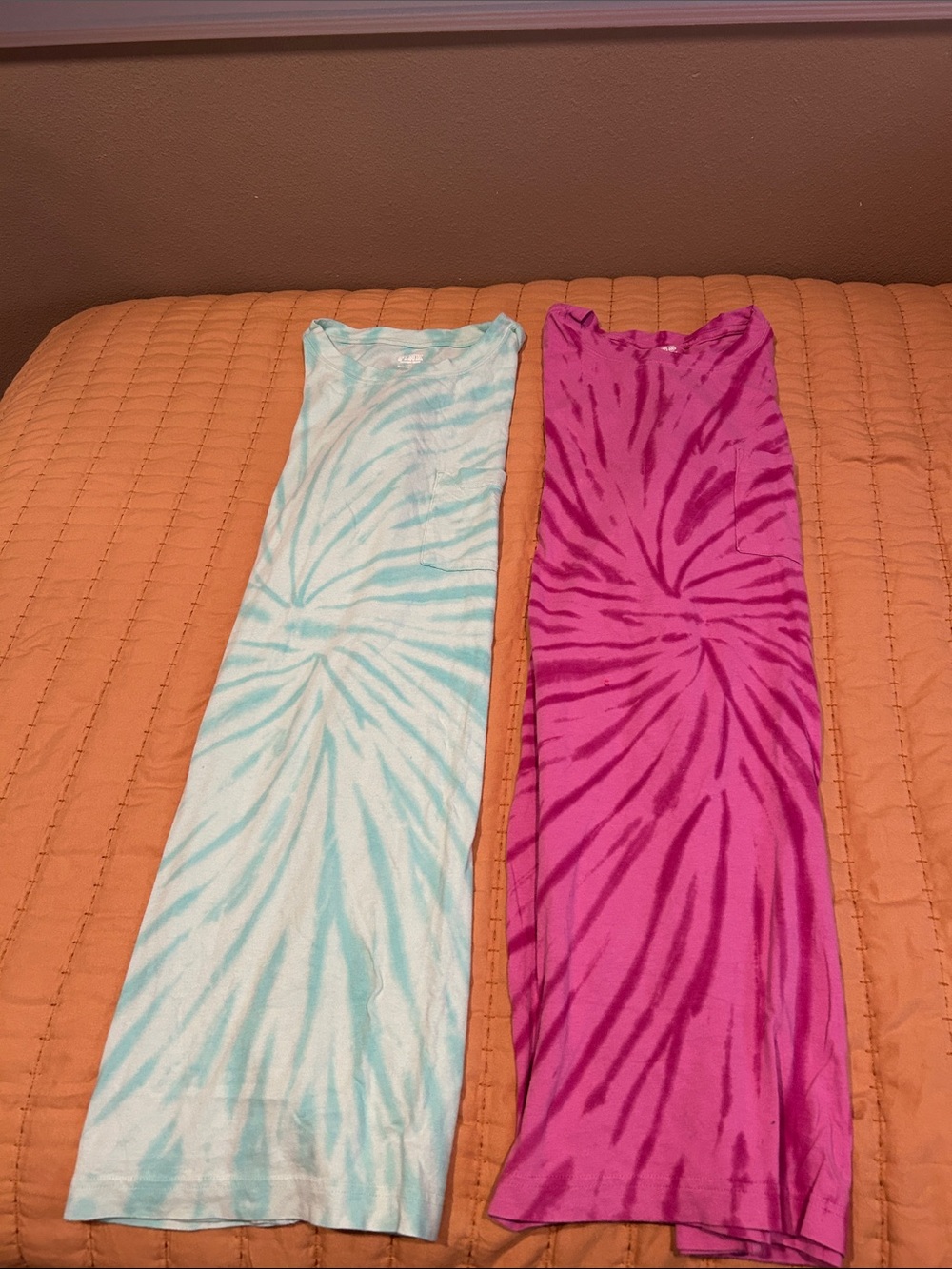 Kids Tie-Dye One-Piece nightgown - Pink and Light Blue